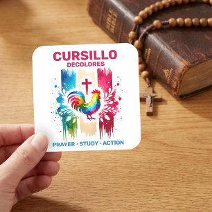 Cursillo DeColores Haan & Kruis Kwaststreken Vierkante Sticker