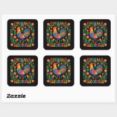 Cursillo DeColores Spaanse volkskunst haan Vierkante Sticker (Vel)