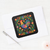 Cursillo DeColores Spaanse volkskunst haan Vierkante Sticker (Envelop)