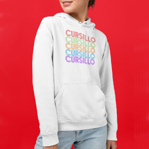 Cursillo Kleurrijke Gestapelde Regenboog DeColores Hoodie