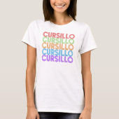 Cursillo Kleurrijke Gestapelde Regenboog DeColores T-shirt (Voorkant)