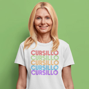 Cursillo Kleurrijke Gestapelde Regenboog DeColores T-shirt