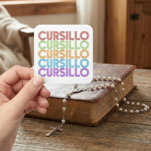 Cursillo Kleurrijke Gestapelde Regenboog DeColores Vierkante Sticker
