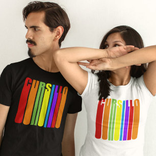 Cursillo kleurrijke langwerpige tekst Christelijk T-shirt