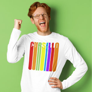 Cursillo kleurrijke langwerpige tekst Christelijk  T-shirt