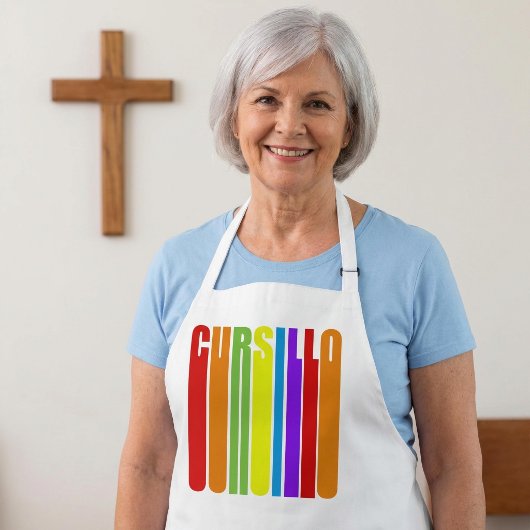 Cursillo Kleurrijke Verlengde Tekst Christelijk Ge Schort