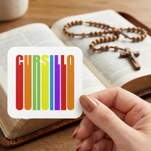 Cursillo Kleurrijke Verlengde Tekst Christelijk Ge Vierkante Sticker