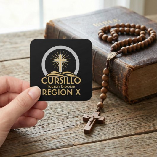 Cursillo Stralend Kruis op Hill Bisdom & Regio Vierkante Sticker