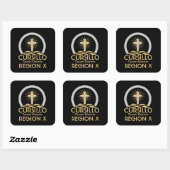 Cursillo Stralend Kruis op Hill Bisdom & Regio Vierkante Sticker (Vel)