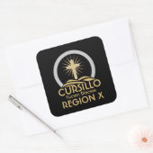 Cursillo Stralend Kruis op Hill Bisdom & Regio Vierkante Sticker (Envelop)