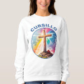 Cursillo Wood Cross With Rainbow and Clouds Trui (Voorkant)
