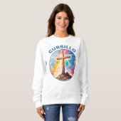 Cursillo Wood Cross With Rainbow and Clouds Trui (Voorkant volledig)