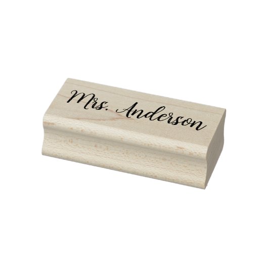 Cursive Docent's Naam Wood Art Stamp Rubberstempel (Stempel)