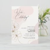 Cursive Floral 20th Anniversary Blush ID1168 Kaart (Staand voorkant)