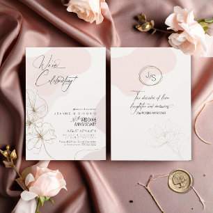 Cursive Floral 20th Anniversary Blush ID1168 Kaart