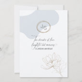 Cursive Floral 20th Anniversary Stofblauw ID1168 Kaart (Achterkant)