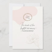 Cursive Floral 40th Anniversary Blush ID1168 Kaart (Achterkant)