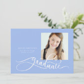 Cursive Handlettered Afstudeerder Aankondiging met (Staand voorkant)