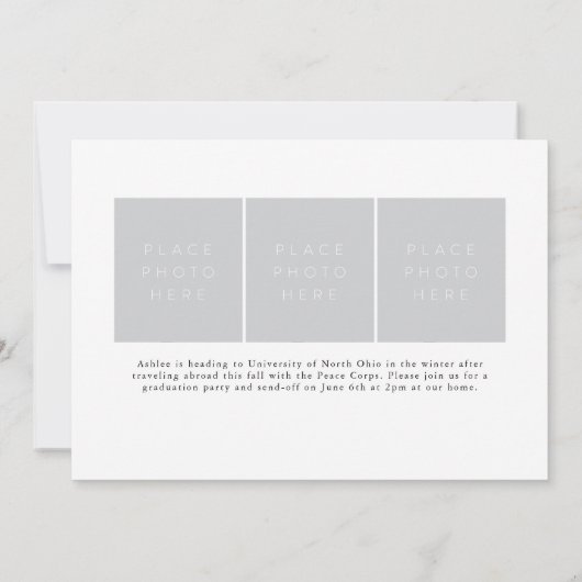 Cursive Handlettered Afstudeerder Aankondiging met (Achterkant)