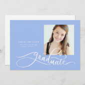 Cursive Handlettered Afstudeerder Aankondiging met (Voorkant / Achterkant)