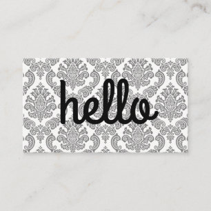Cursive Hello Minimalistisch Lettertype Damask P Visitekaartje
