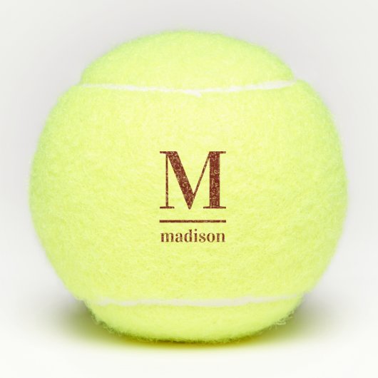 Curstom monogram en naam tennisballen (Voorkant)