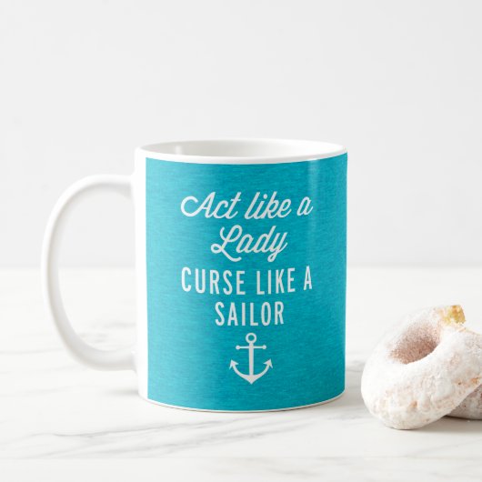 Cursus als een Sailor Funny Quote Koffiemok (Met donut)