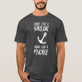 Cursus als een zeeman-drink als een piraathumorist t-shirt (Voorkant)