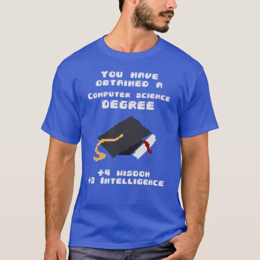 Cursus computerwetenschappen afstuderen grappige g t-shirt (Voorkant)