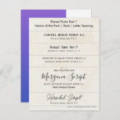 Cursus uitnodigingsontwerp: lettertypen combineren briefkaart (Voorkant / Achterkant)