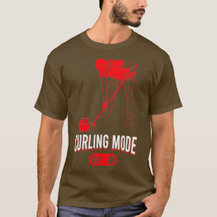 Cursusmodus op krullend materieel t-shirt