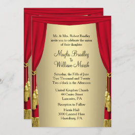 Curtains Theater Wedding Theme Uitnodiging