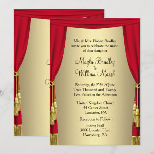Curtains Theater Wedding Theme Uitnodiging