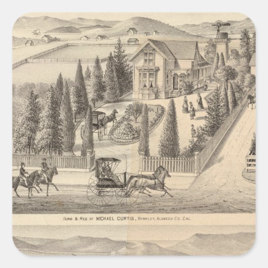 Curtis boerderij, Poirier Tract Vierkante Sticker (Voorkant)