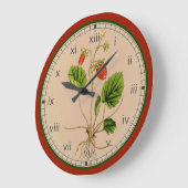 Curtis Botanische aardbeienwandklok in 3 stijlen Grote Klok (Hoek)