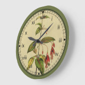 Curtis Botanische rode ventilatorwandklok in 3 sti Grote Klok (Hoek)