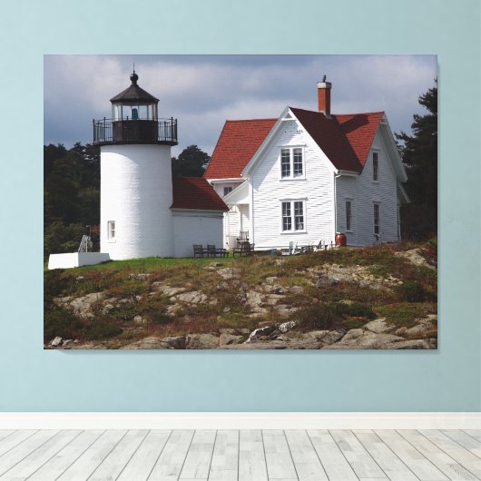 Curtis Island Lighthouse Canvas Afdruk (Insitu (Houten vloer))