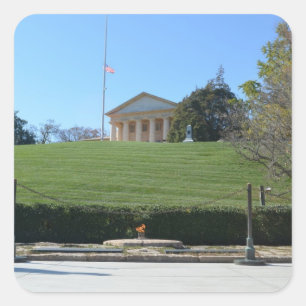 Curtis-Lee Mansion & JFK Flame Vierkante Sticker