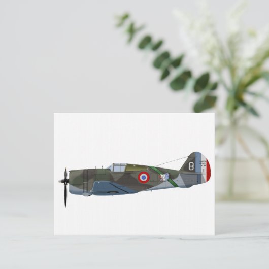 Curtis P-36A Hawk 875C1 Briefkaart (Staand voorkant)