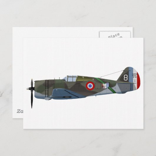 Curtis P-36A Hawk 875C1 Briefkaart (Voorkant / Achterkant)