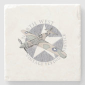 Curtis P-40  Logo van het vliegtuig Stenen Onderzetter (Voorkant)