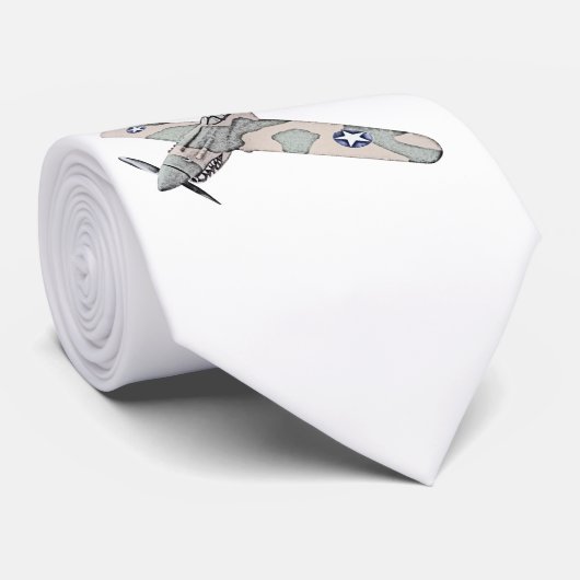 Curtis P-40 Warhawk Vliegtuig Potcil Illustratie Stropdas (Opgerold)