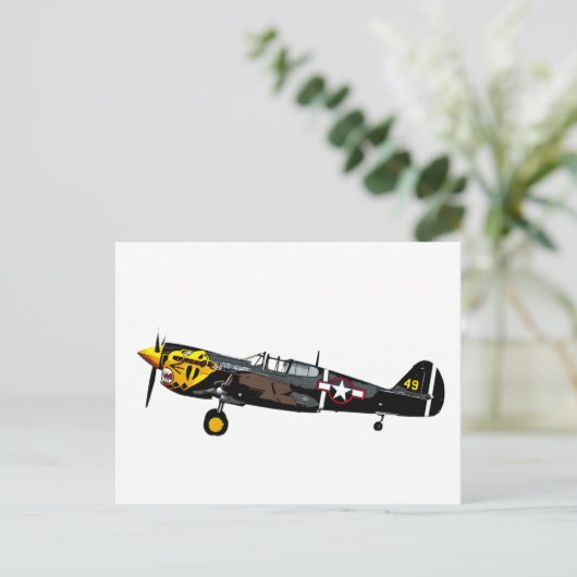 Curtis P-40K Warhawk Briefkaart (Staand voorkant)