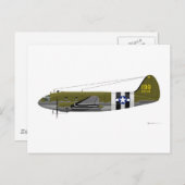 Curtiss C-46 Commando Invasion Stripes Briefkaart (Voorkant / Achterkant)