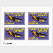 Curtiss Flying Service Rechthoekige Sticker (Vel)