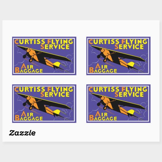 Curtiss Flying Service Rechthoekige Sticker (Vel)