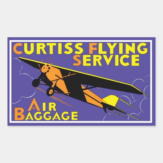 Curtiss Flying Service Rechthoekige Sticker (Voorkant)