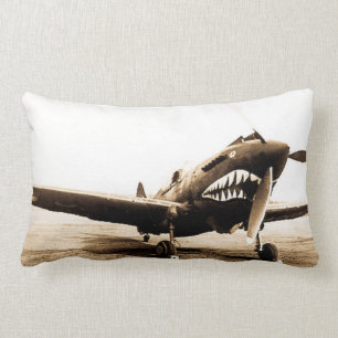 Curtiss P40 Warhawk Flying Tigers Shark Face Plane Kussen