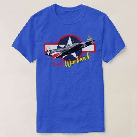 Curtiss P40 Warhawk WorldII-jager T-shirt (Design voorkant)