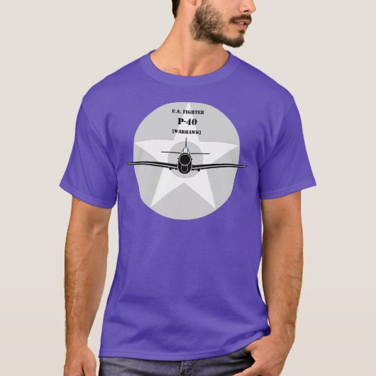 Curtiss P40 Warhawk WWII-jager T-shirt (Voorkant)